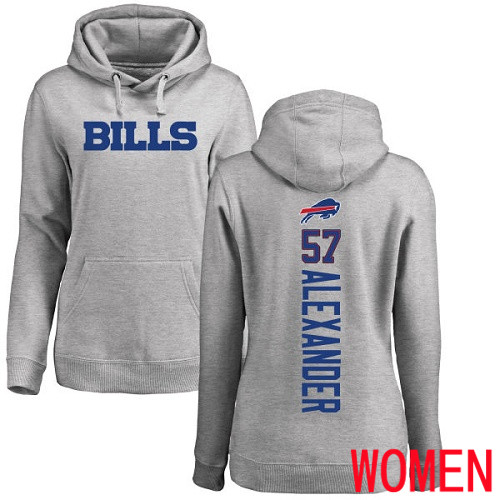 NFL Women Buffalo Bills #57 Lorenzo Alexander Ash Backer Pullover Hoodie Sweatshirt->women nfl jersey->Women Jersey